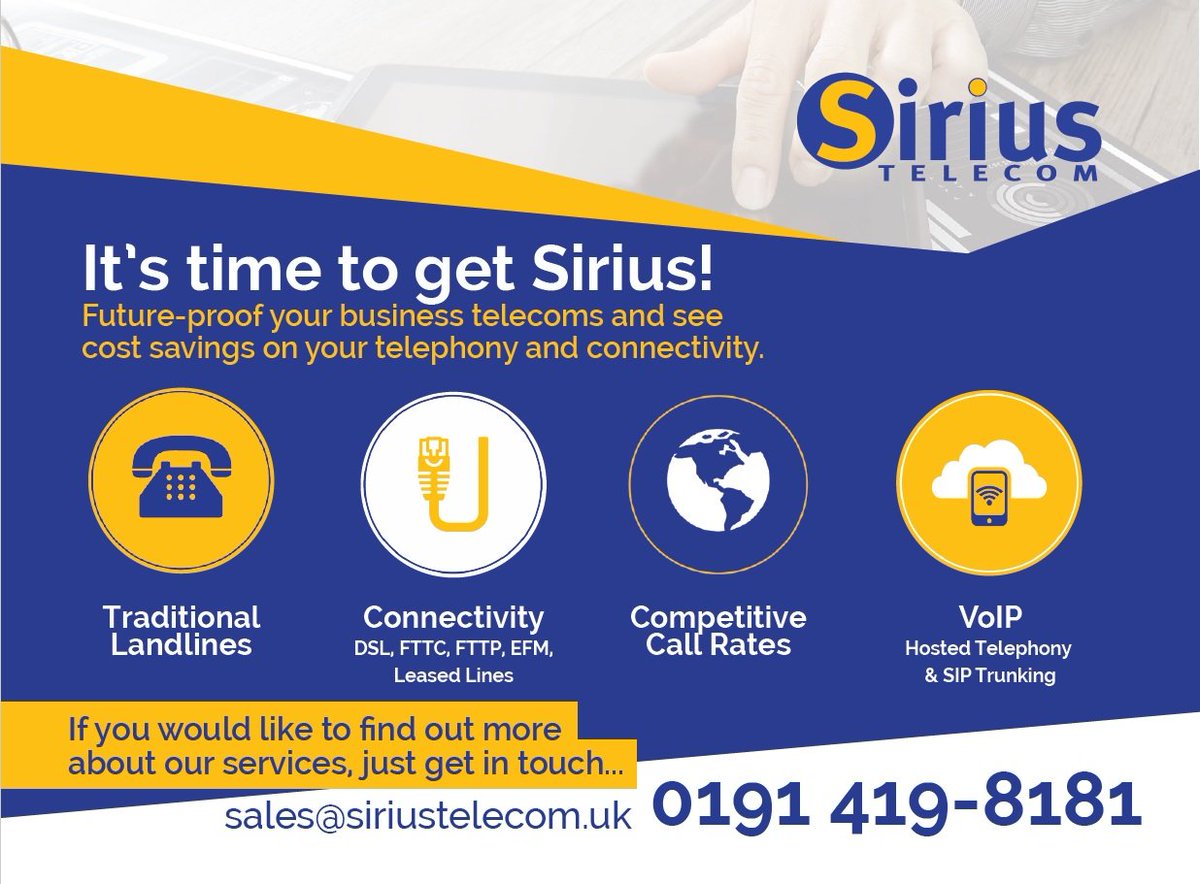 TeamSiriusUK's tweet photo. Contact us to discuss how we can help your North East business save money!
#ItsTimeToGetSirius #NewcastleHour #NEFollowers #SupportLocalBusiness https://t.co/QjnixOxlHh