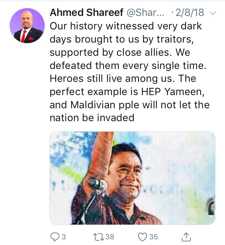 AhmedMahloof's tweet photo. Chair of Elections Commision of Maldives actively in ruling party’s campaign.Not surprised that Malaysia invited the Corrupt &amp; Pawn Commision as an https://t.co/uPMJatXaPK invitation from one Kleptocrat to the other @n_izzah @chedetofficial @drwanazizah @SyedSaddiq @anwaribrahim https://t.co/iQ9Hdm5Pn6