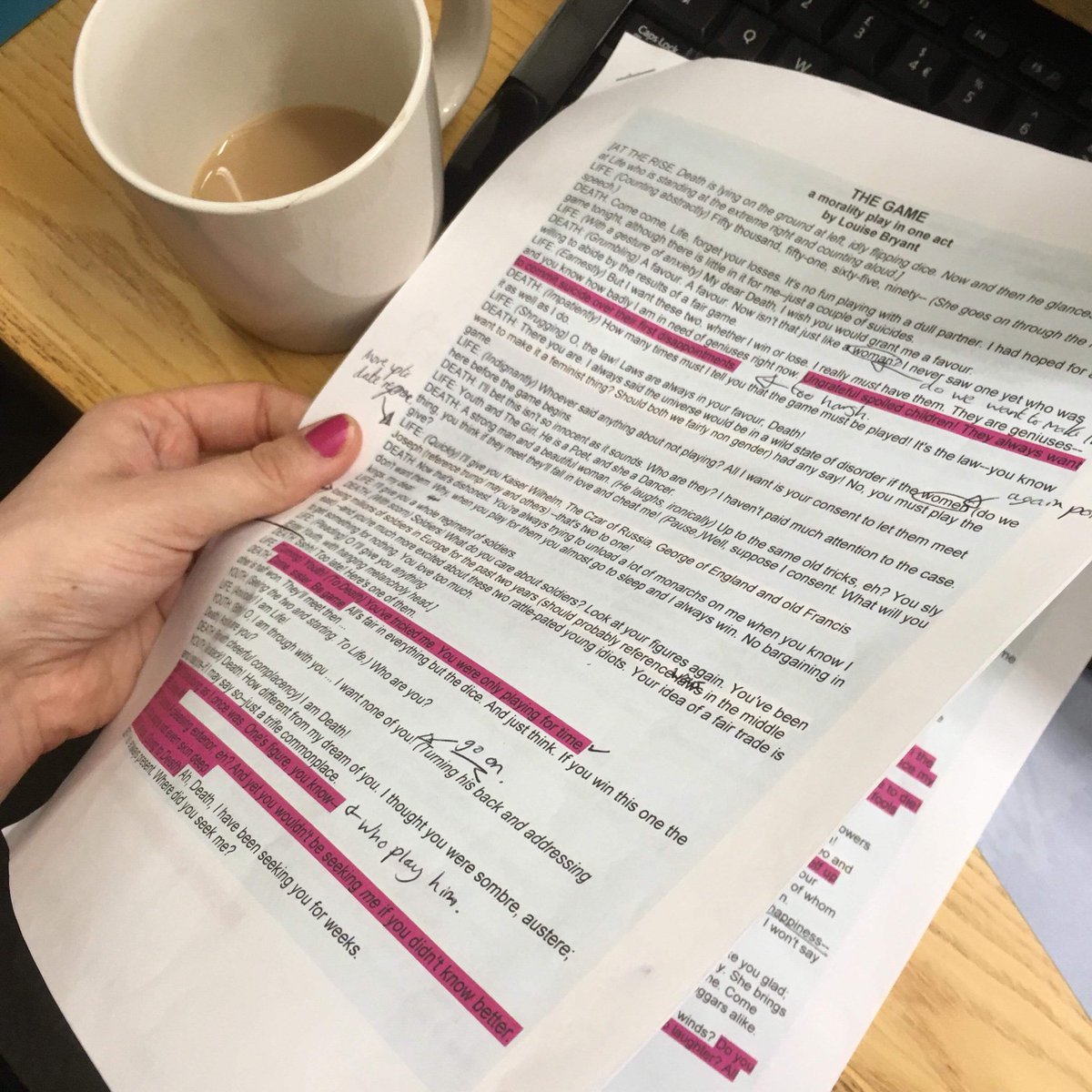 BrassBudgie's tweet image. The wonderful Ann Bailey and Jens Newton working on their new exciting project: The Game. Watch this space!