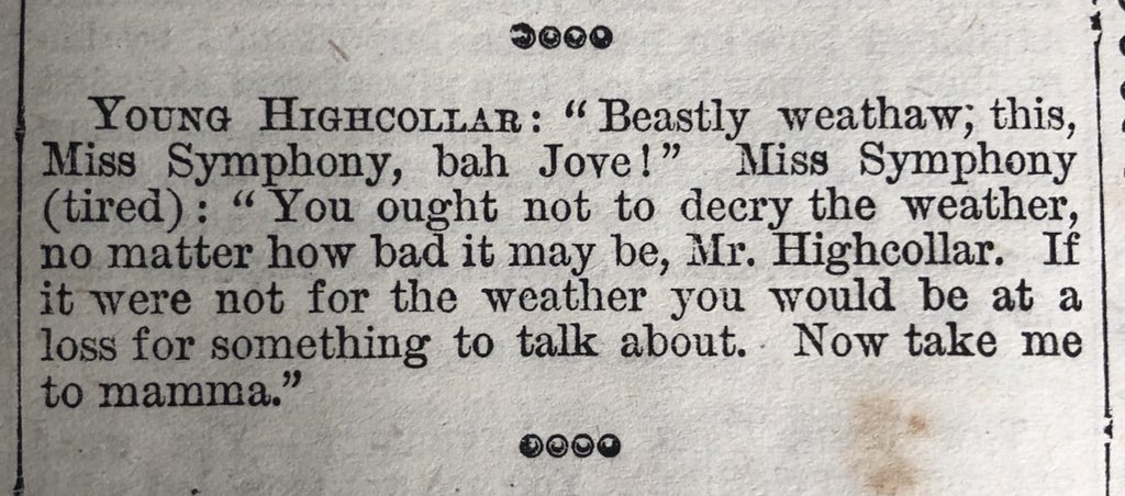 Note to self: never attempt small-talk with Miss Symphony...- Tit-Bits (1886)