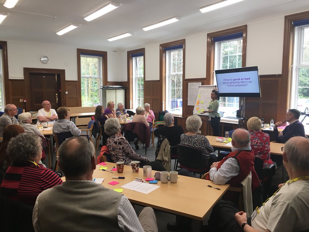 A packed room and some great conversations. Today we’re talking to <a href="/optivohomes/">Legacy Optivo (Customer Services)</a> residents in Sussex  improving our offer to older residents.