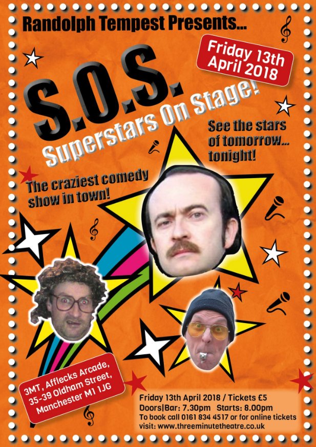 Jeffdowns72's tweet photo. Last chance to grab your places for the character comedy night at 3MT - Loads of great acts!! @3MT_Manchester @RandyTempest @BoogalooFish https://t.co/j0Ot4ElKNA