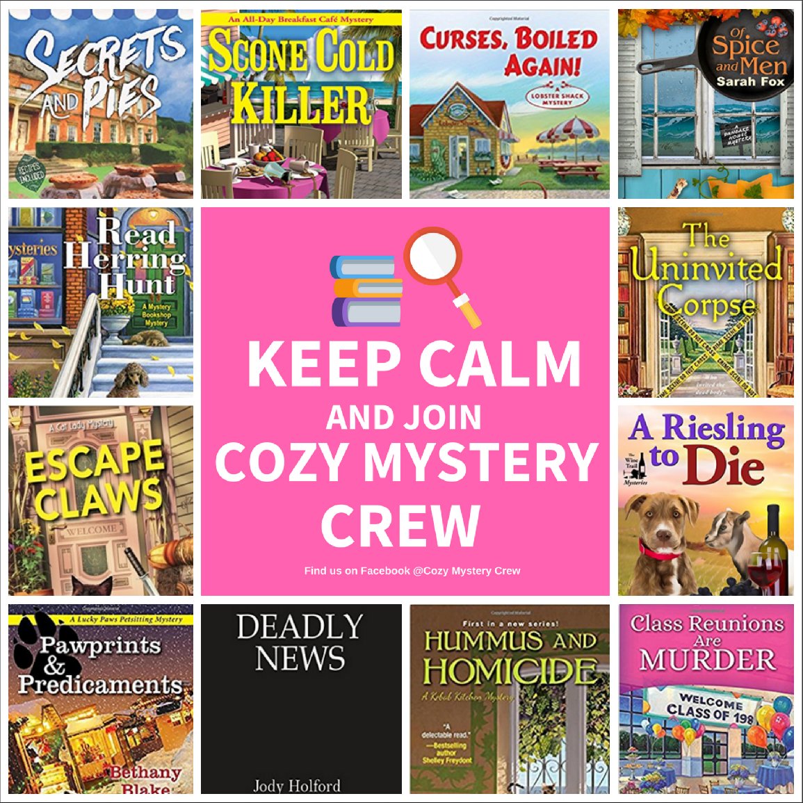 DebSennefelder's tweet photo. Love @cozymysteries? Love to hang out with your fave cozy authors? Check out the new Cozy Mystery Crew Facebook group where you'll find 12 cozy authors including upcoming debut author Jody Holford @1prncs.

https://t.co/qWL4aipuLV https://t.co/wLRWPkrRBA