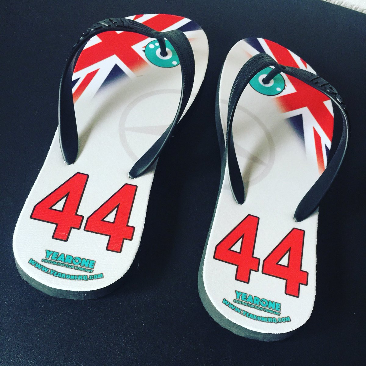 YearoneHQ's tweet photo. Our #azerbaijan #F1 #haloflipflops #lh44 Holiday Flip Flops are ready!! https://t.co/0SKCPFHACX