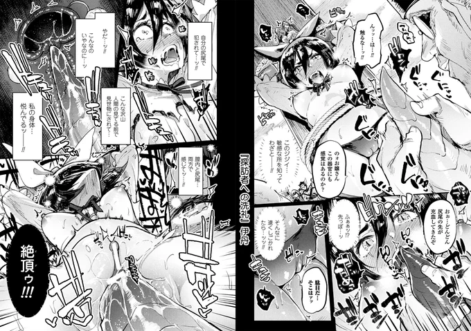 キルタイムさんの二次元コミックマガジン「磔にされたヒロインを極太男根で絶頂杭打ち!Vol.2」にモンスター娘を20P描かせて頂きました!!!!!バトルに敗北にセルフ尻尾姦に公開アクメで何かと盛り沢山なので何卒何卒～😄🙏
 https://t.co/5neDXMH1OW 