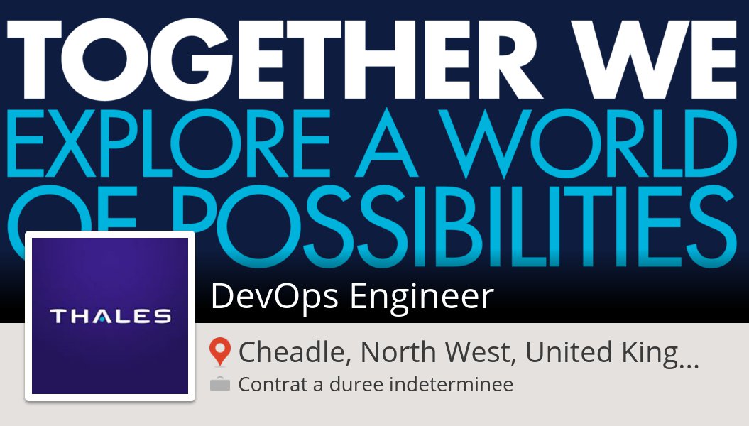 ThalesJobs's tweet photo. #Thales is looking for a #DevOps #Engineer, apply now! (#CheadleNorthWestUnitedKingdom) #job https://t.co/banQCqZDVY https://t.co/kDYIeSSBnU