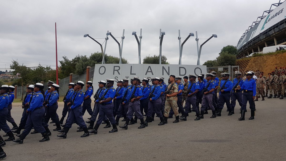 GovernmentZA's tweet photo. Military rehearsal currently underway in preparation for the Special Funeral Service of the late struggle icon Mama #WinnieMadikizelaMandela #WinnieMandelaFuneral https://t.co/gHLe5EPAl9