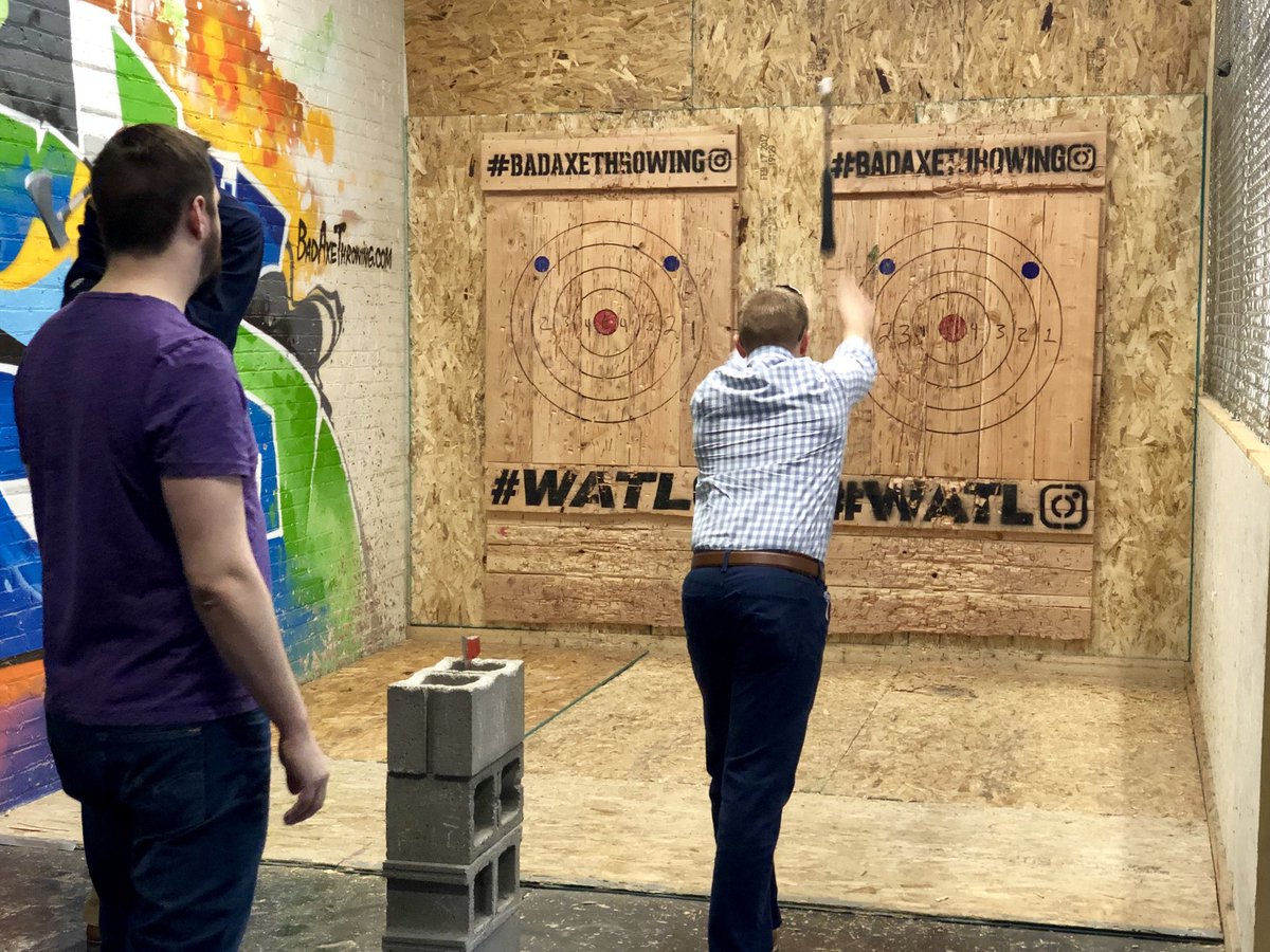 AGCofIndiana's tweet photo. What a night! The AGC Of Indiana Leadership Track hosted a networking event at @badaxethrowing last night. Thanks to all who joined the fun! #leadtrack17 https://t.co/Pia0iNn3KR