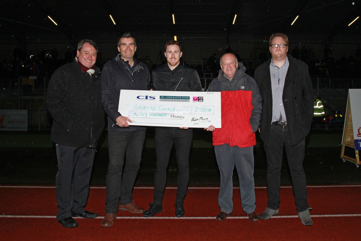 Very pleased that @OfficialCCSC could pledge £900 to @Sportingchance_ at the recent Monday night win over Whitehawk. Culmination of a fantastically ‘fun’ hike to Truro, and @hovis1988 accepting the cheque below. Gateshead way next?