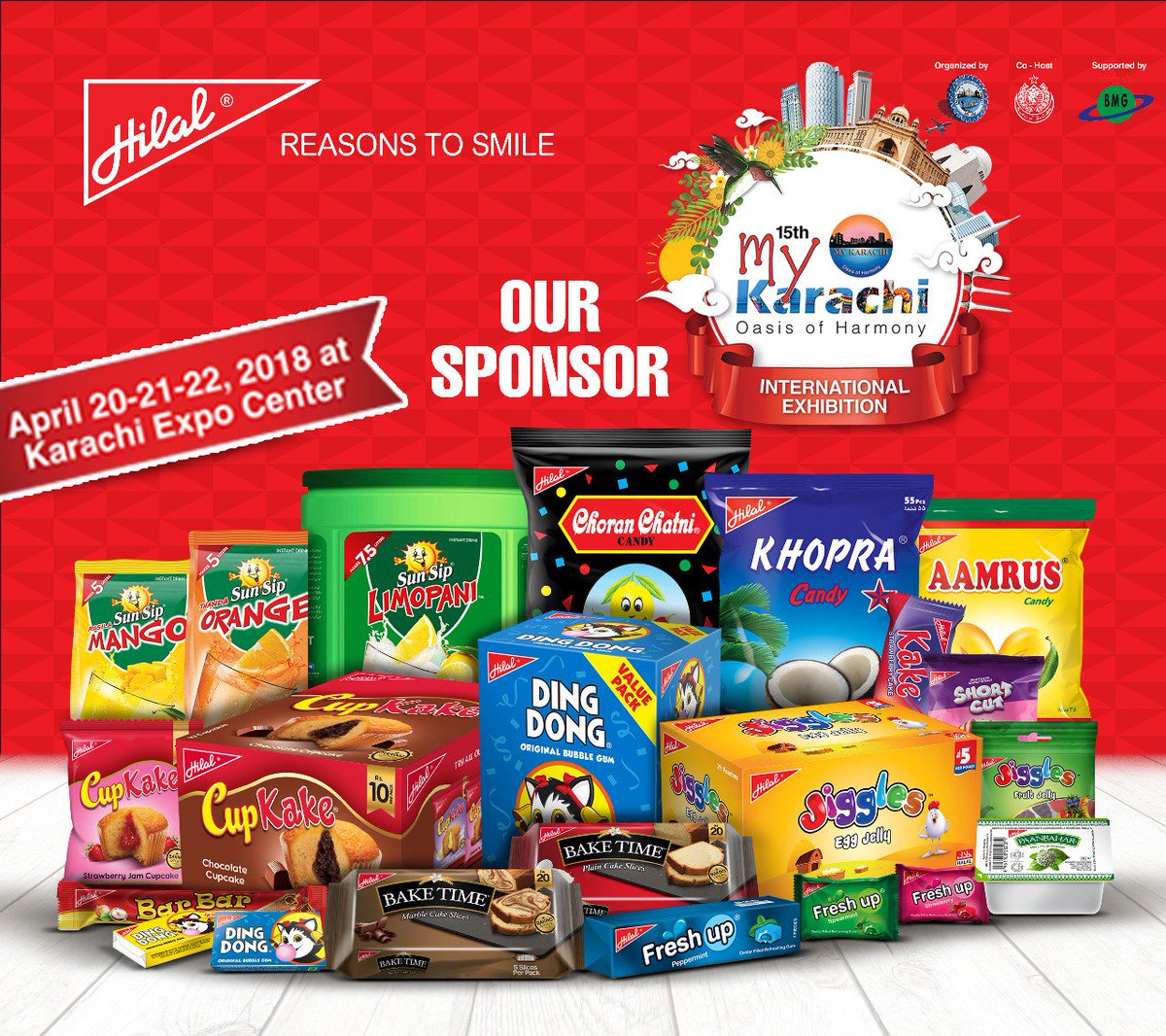 mkkcci's tweet photo. Hilal food is ready to spread smiles. Explore the vast variety of products at My Karachi.
#15thMyKarachiOasisOfHarmony #InternationalExhibition #ExpoCenter #kids #HilalFoods https://t.co/ZlhldKjV5T