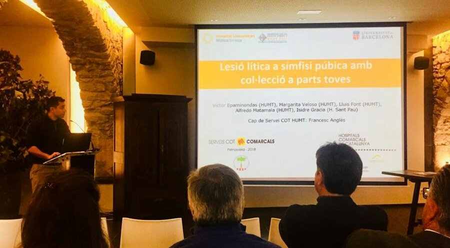 Imatge sospitosa M1 a pubis? No, osteolisi post-fractura 🤔 Dr Epaminondas ha presentat Jornades #Hospitalscomarcals. @SocCatCOT