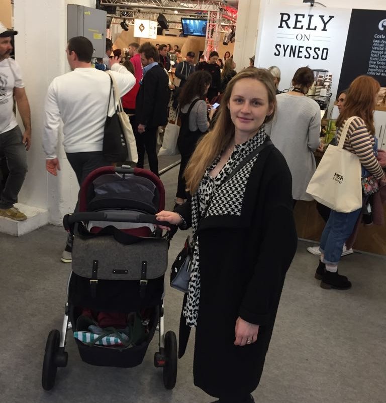 Starting them young with baby April at <a href="/LdnCoffeeFest/">The London Coffee Festival</a> just 5 days old 😍 ... coffee is much needed right now!