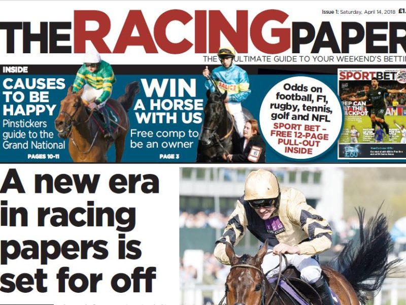 RacingPlusPaper's tweet photo. The Racing Paper is launching tomorrow 14th April GRAND NATIONAL DAY you can buy  in your local newsagents as well as whsmith Asda Marins Sainsbury and more All  the weekend race cards with Sports betting only £1.90 https://t.co/dCIKolDsPP