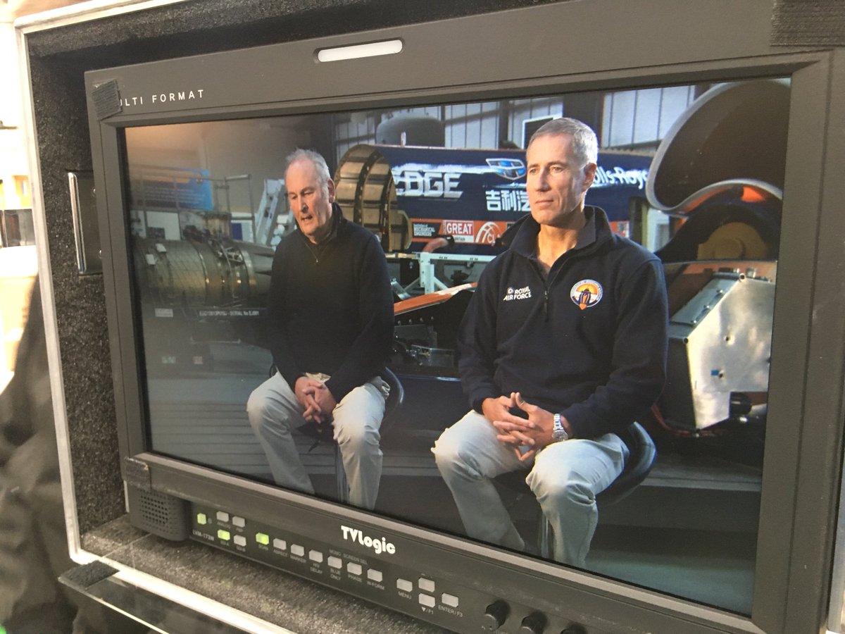 Bloodhound_LSR's tweet photo. Richard Noble and Andy Green in the hot seats for an interview on the history of Land Speed Racing for the History Channel https://t.co/dH2vUZV83l