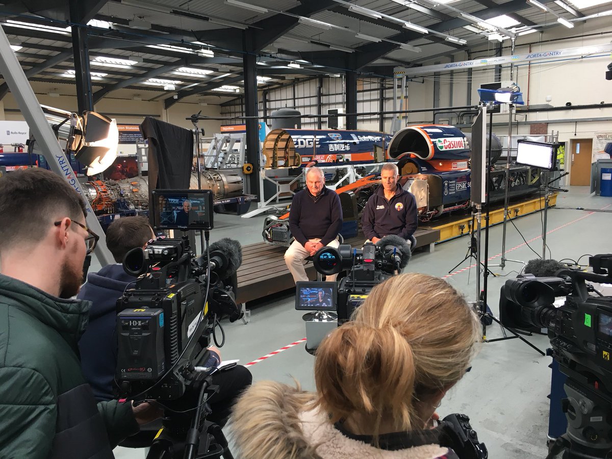 Bloodhound_LSR's tweet photo. Richard Noble and Andy Green in the hot seats for an interview on the history of Land Speed Racing for the History Channel https://t.co/dH2vUZV83l