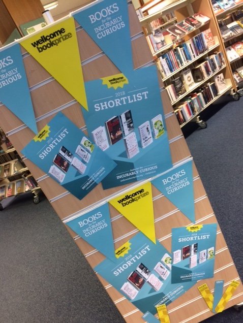 cbc_libraries's tweet photo. Wellcome Book Prize celebrating the shortlist of amazing books expanding knowledge of health, illness and medicine https://t.co/0JRgOm0j3t #Dunstablelibrary @readingagency @wellcomebkprize #curiousdisplay https://t.co/fkpeXN0kYl