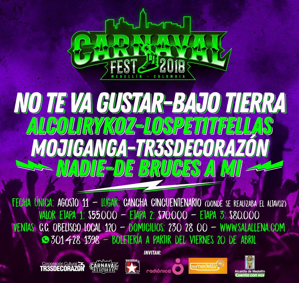 ¡ M E D E L L Í N !
Lujo de cartel para el <a href="/carnavalfestmed/">Carnaval Fest</a>. 🔥🌊💡