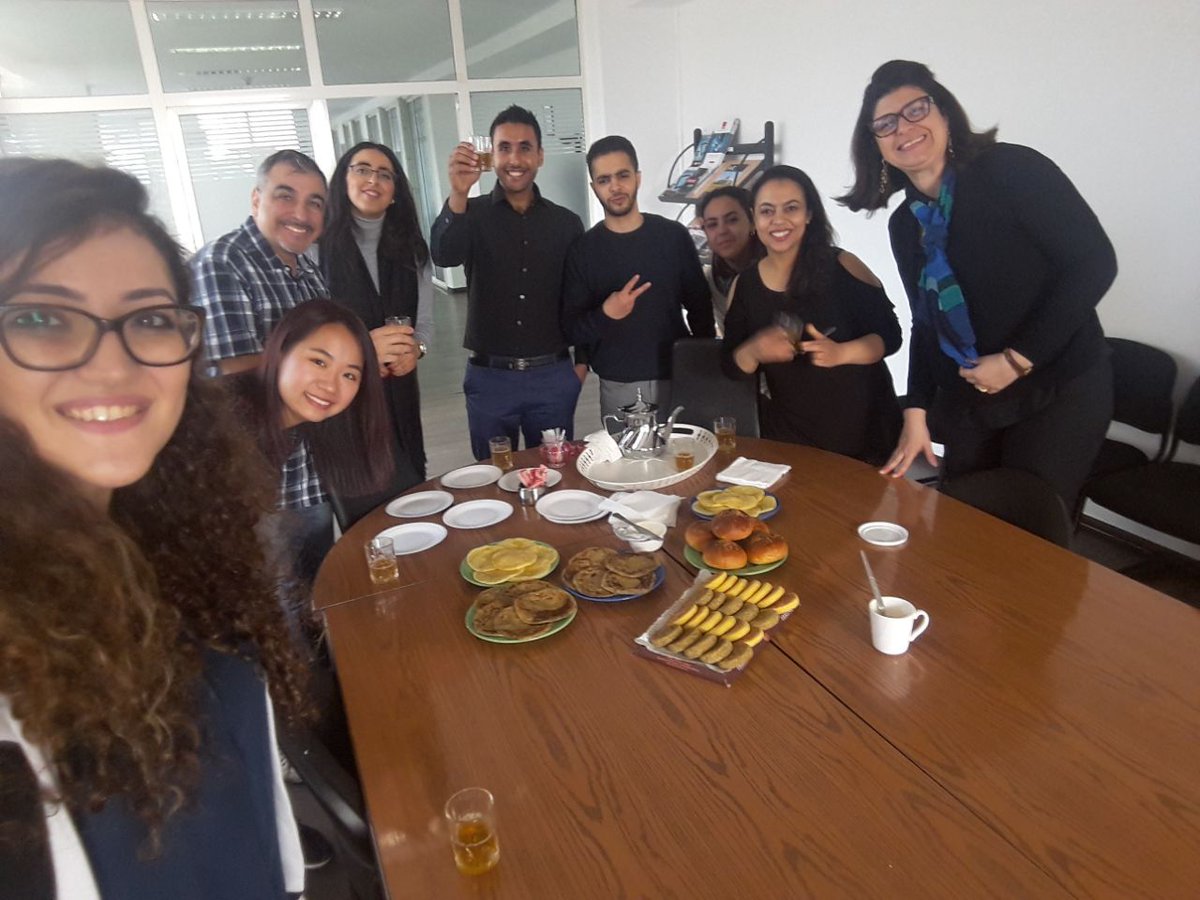 jess_limsy's tweet photo. Our lovely host organization APEBI prepared us a lovely Moroccan breakfast spread. Definitely can't resist the delicious pastry and Moraccan tea. :) #ibmcsc #ibmcscmor12 https://t.co/i0GxePZiFh