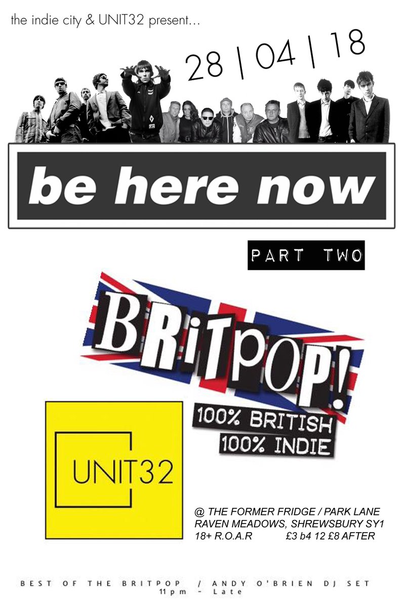 Unit32venue's tweet photo. The event for the person with the more discerning playlist returns! @Unit32venue #indierock #Britpop #shrewsbury #goingout #sorted https://t.co/yBtCEEoC7t