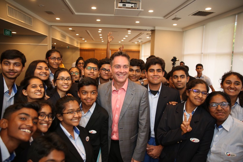 Global_Schools's tweet photo. Serial entrepreneur @BradDHLoiselle advised to #GIIS students: "Just to be consistent, never give up, and fix the mistake made to be a #successful #entrepreneur" at the #LeadershipSummit today.
#entrepreneurlife #GIISLLS #HTMintAsia https://t.co/7qzkNzq0No