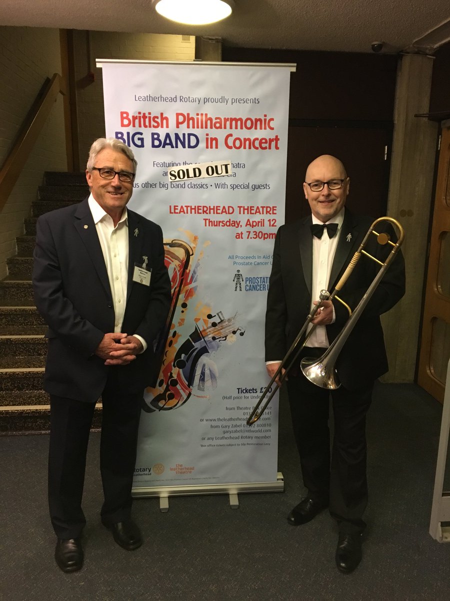 Many thanks to the 500+ sell-out audience who supported last night’s #Leatherhead #Rotary #British #Philharmonic #BigBand #Concert at <a href="/Lhdtheatre/">Leatherhead Theatre</a> in aid of <a href="/ProstateUK/">Prostate Cancer UK</a> - what a fantastic night! 🎷🎺😃