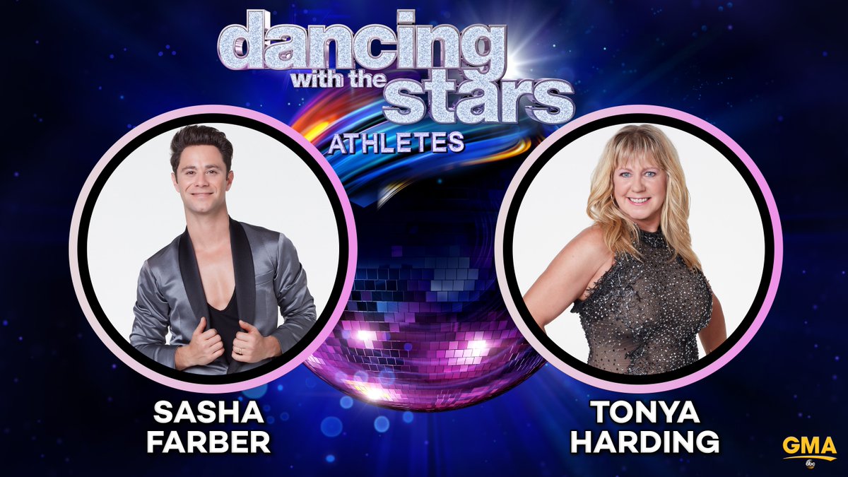 Good Morning America (@gma) on Twitter photo #DancingOnGMA: <a href="/SashaFarber/">Sasha Farber</a> & Figure Skating Legend Tonya Harding! @DancingABC #DWTS #DancingOnGMA: <a href="/SashaFarber/">Sasha Farber</a> & Figure Skating Legend Tonya Harding! @DancingABC #DWTS