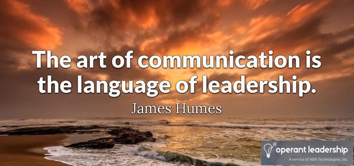 OperantLeaders's tweet image. Learn about communication, leadership, and more @
OperantLeadership.com
#Communicating #Leading #WorkingTogether