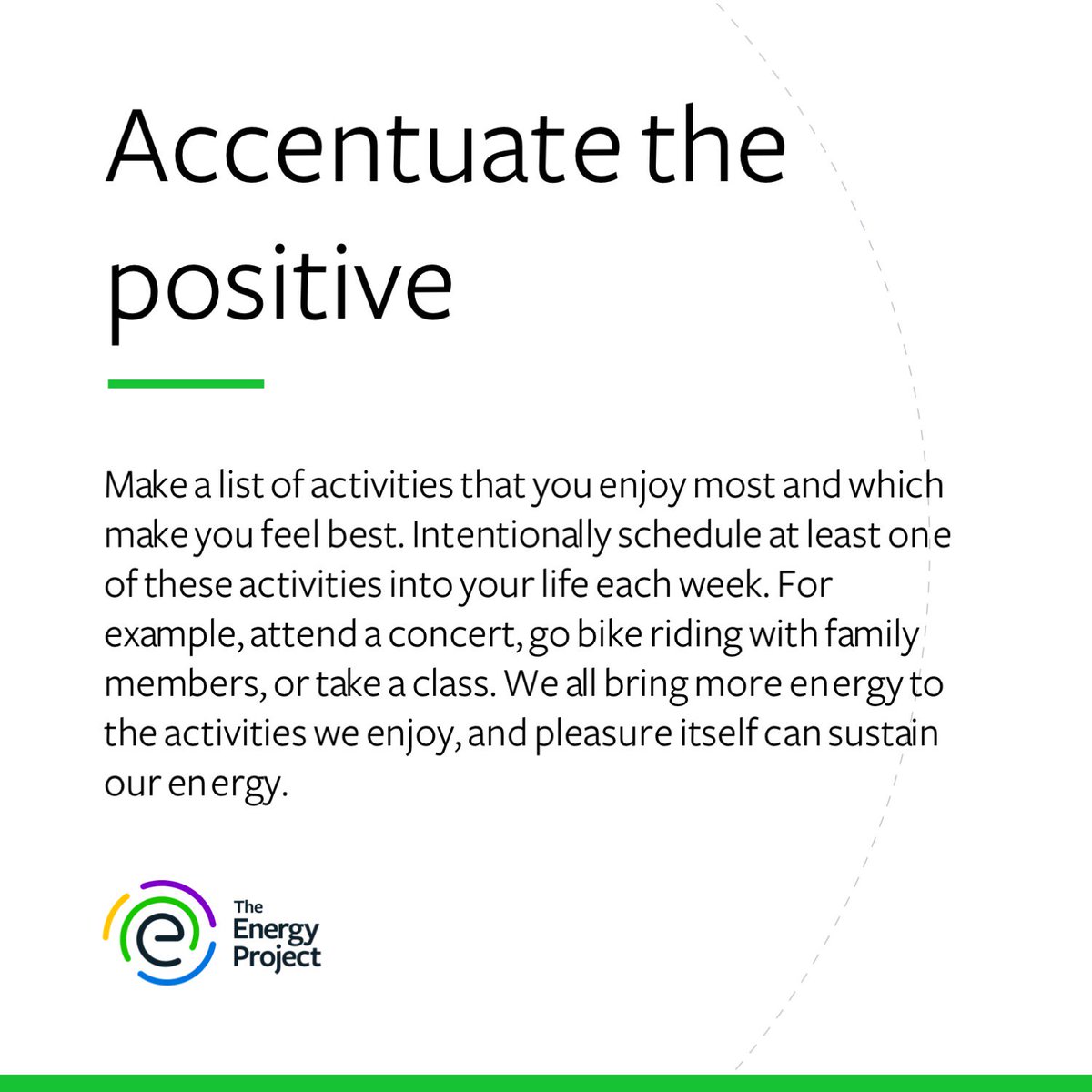 energy_project's tweet photo. Accentuate the positive #energytip #theenergyproject #energyproject #performance #Productivity #renewalzone #focus #sustainableperformance https://t.co/YSm8ris0Rg
