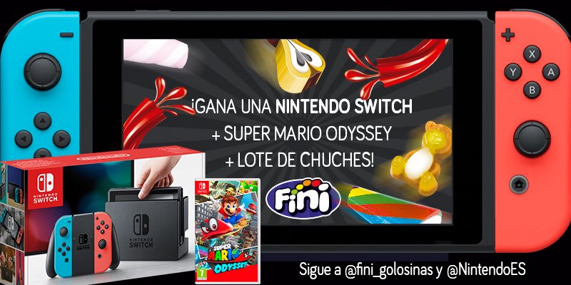 Fini_golosinas's tweet image. Este finde, celebramos el #DíaDelNiño ¡con un regalazo!
Ponemos en juego una super consola #NintendoSwitch + Super Mario Odyssey + un lotazo de chuches. ¿Lo quieres?
🎮Síguenos a @fini_golosinas y @NintendoES 
🎮Haz RT
El próximo martes 17 diremos quién se va a viciar pero bien.