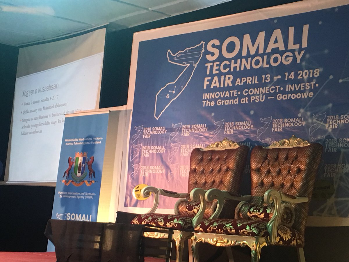 sntvnews1's tweet photo. Somali Technology Fair kicks off in #Garowe. Young developers and IT students presented very promising apps and initiatives they developed #SomTech2018 https://t.co/BBK1UEELVx