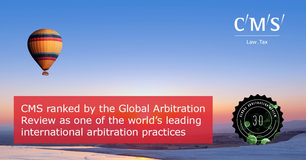 CMS_law's tweet photo. We are delighted to have been ranked #16 by the Global Arbitration Review at the 8th Annual GAR Awards Ceremony hosted in Paris last night. You can find the full list here: https://t.co/p7zkEHpfAQ https://t.co/6q0qKobNwi