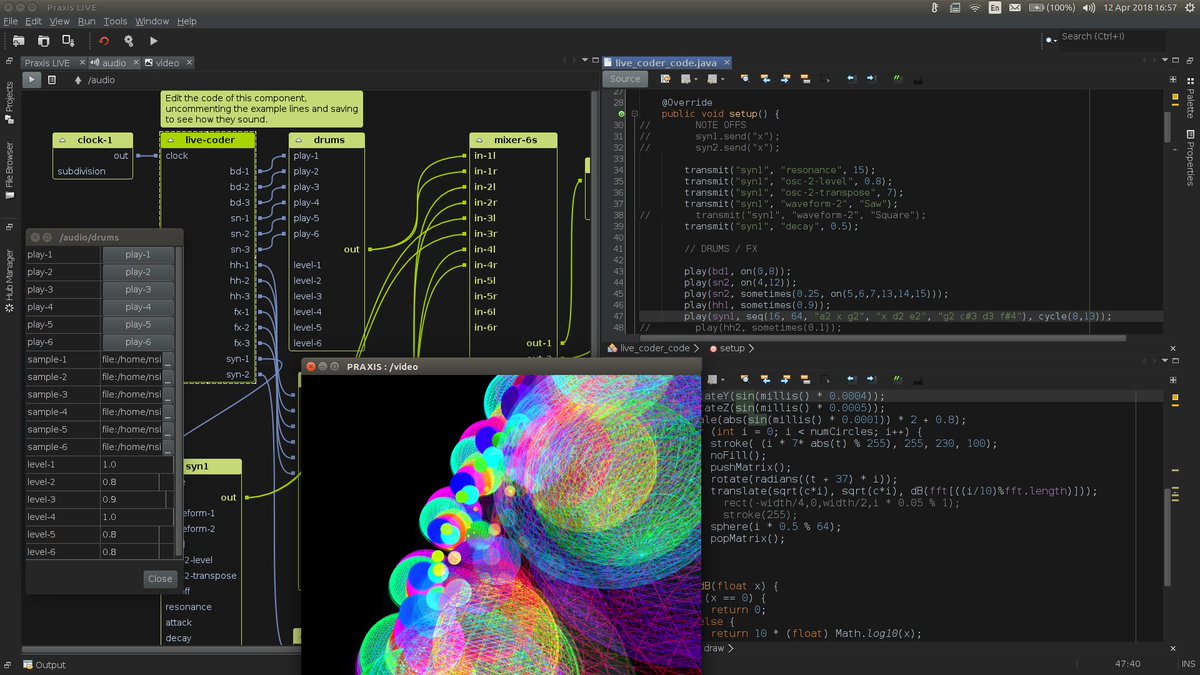 PraxisLIVE's tweet image. A pre-release version of Praxis LIVE v4 is now available - please test and report any issues. Full release notes coming!
github.com/praxis-live/pr…
#livecoding #interactiveprogramming #java #Processing