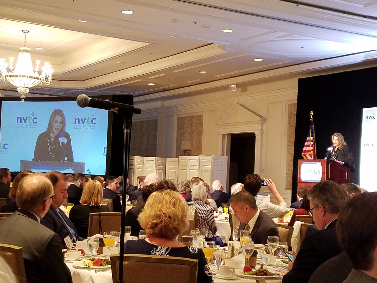 kaschlageter's tweet photo. Today's @NoVaTechCouncil Titans event keynote is @AWS leader Teresa Carlson. Grateful for her leadership in tech innovation, healthcare, and #DiversityandInclusion https://t.co/oe0oBrFKLr