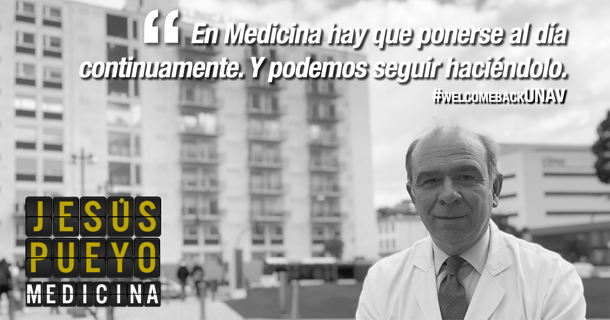 MedUNAV's tweet photo. "Porque todavía sabes dónde está tu sitio en la 4A02, sabes también que ésta es para siempre tu universidad". #WelcomeBackUNAV https://t.co/RBGc7sjDPE https://t.co/wP2iCleg3Q