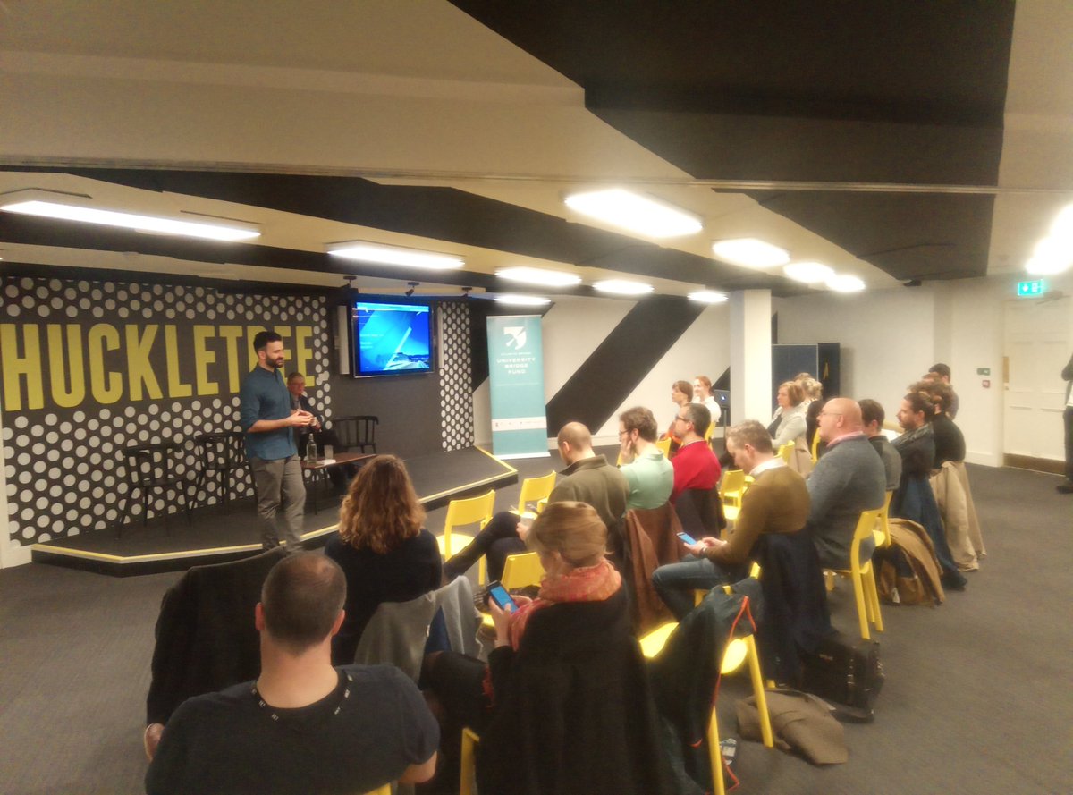offportal's tweet photo. University Bridge Fund  @atlanticbridgev session with @tcddublin Computer Science researchers this morning @Huckletree .  Features storiies from a seed round  with  Investor @chrisjhorn  and Investee  Rafa from @volograms https://t.co/OuPzOSSwxR