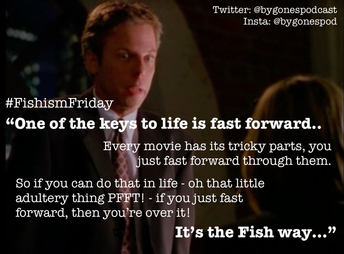 BygonesPodcast's tweet photo. It's time for another #FishismFriday! 🐡🐠🐟 In our last ep we got two, so this was Richard's second, where he gives Ally some weird advice best suited to a VCR than emotional turmoil - but his heart was probably in the right place... right?! ❤️ https://t.co/ODNfBrVcDr