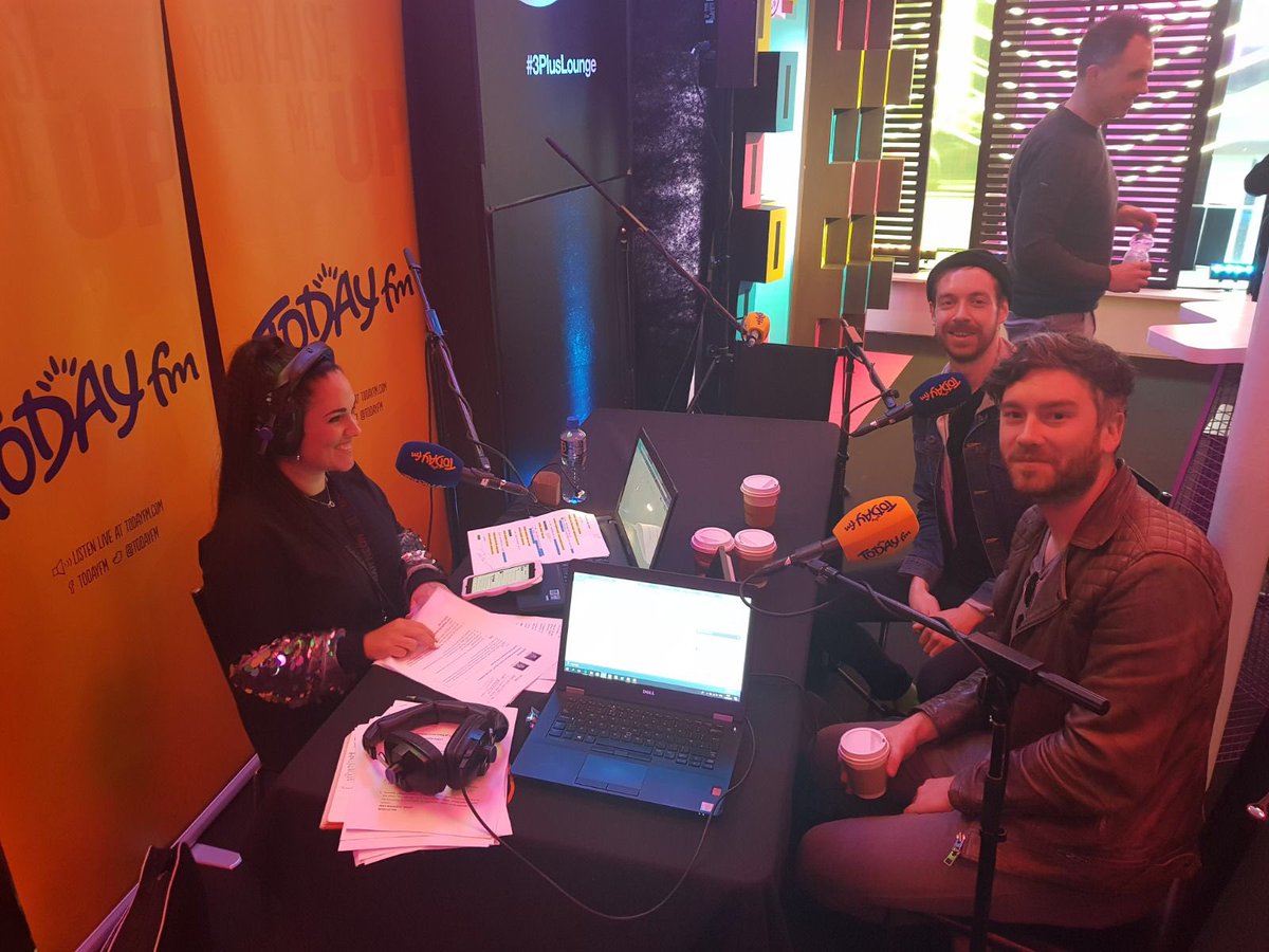 TodayFM's tweet photo. Thanks to these two legends Lar and Conor aka @alltvvins who joined @sweetpmac for a natter and playing our 'All Tvvins Tinder Game' ❤️🤓#TinderForBands #3PlusLounge https://t.co/ReHJRwvrKR