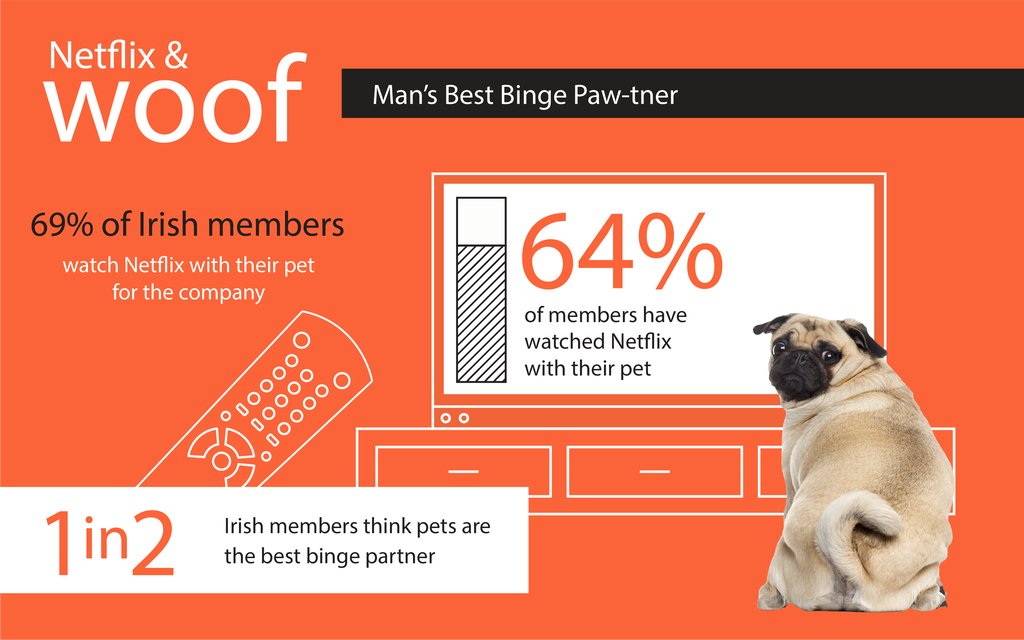 ITalkTechAllDay's tweet photo. According to a new survey released by @NetflixUK, when it comes to watching TV, half of Irish people (50%) find pets to be their best binge partner. https://t.co/MP8ZeIWBwx https://t.co/JmaK9TwIFr