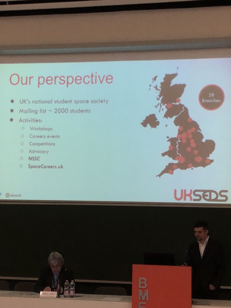 SpaceCareersUK's tweet photo. Here’s what @UKSEDS do, here’s why we are in a position to discuss UK students’ skills in the space sector #ssea2018 https://t.co/6irw2BEYqu