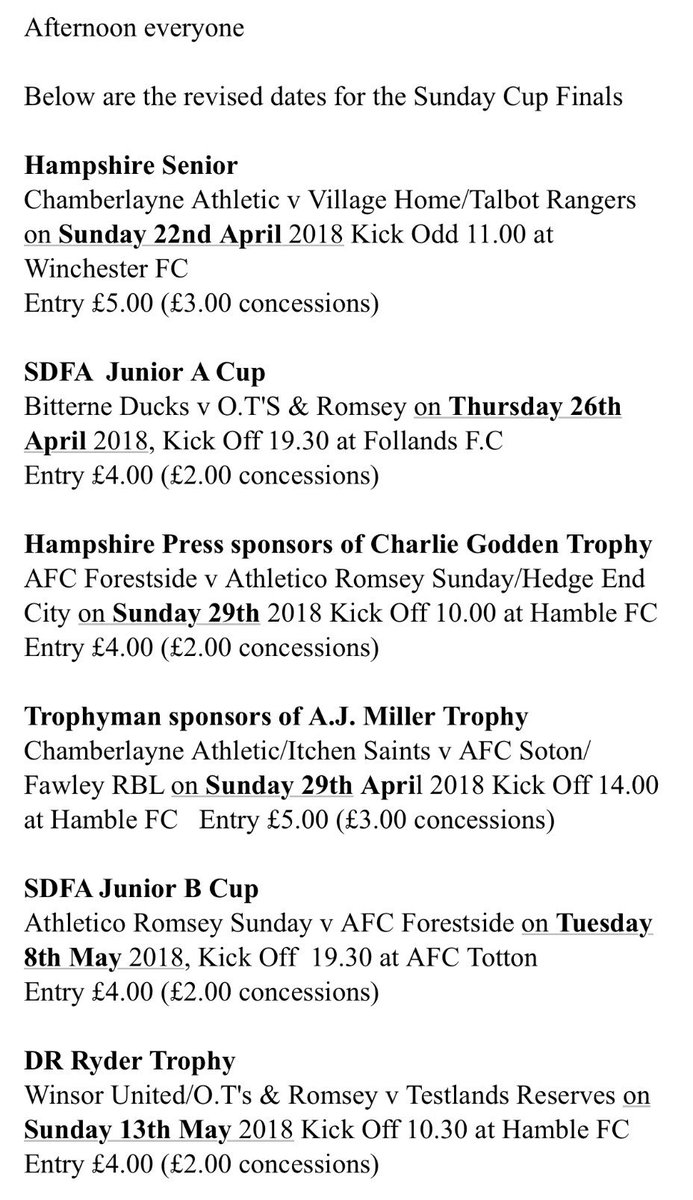SouthamptonSFL's tweet photo. Sunday Cup Finals https://t.co/Qj7iNnPqf1