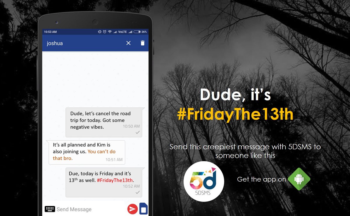 fiveDSMS's tweet photo. Do you have this kind of buddy who send such creepiest message? #FridayThe13th #5DSMS https://t.co/BTARJXIH7f