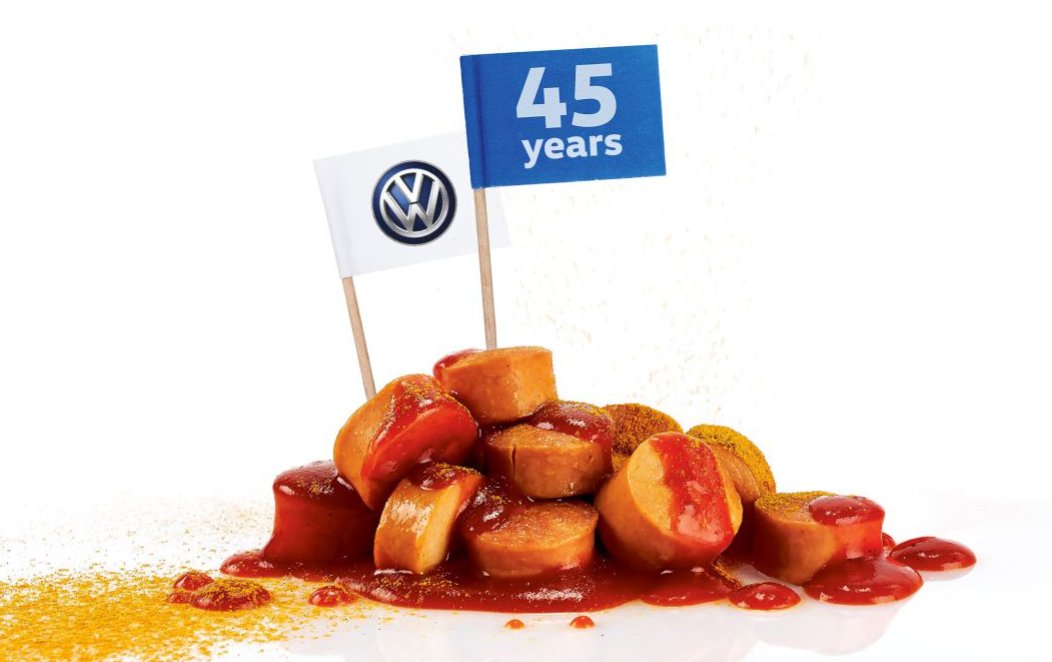 jstackmann's tweet photo. A special anniversary – 45 years of the #VW #Currywurst! Some facts &amp; figures: https://t.co/4Qoq06kvBg /JS https://t.co/99fczt2nff