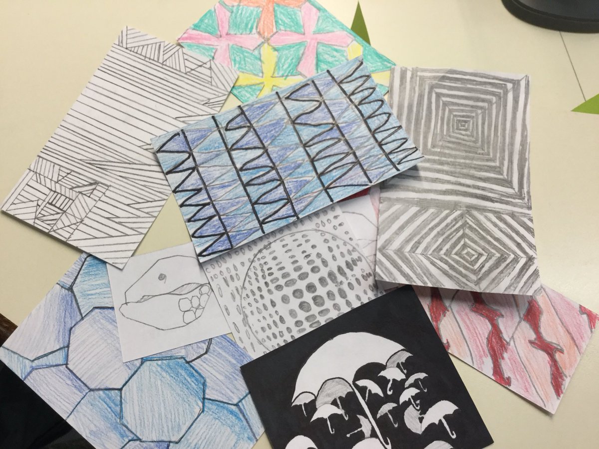 VHECLIBRARY's tweet photo. What have we done during #SchoolLibraryMonth this week? Learned about #mcescher &amp; #tessellations along with pop art and #vaserelly! Next? Who will win our bookmark contest? #3dprinting #art #elementary https://t.co/qKYFsaE33n