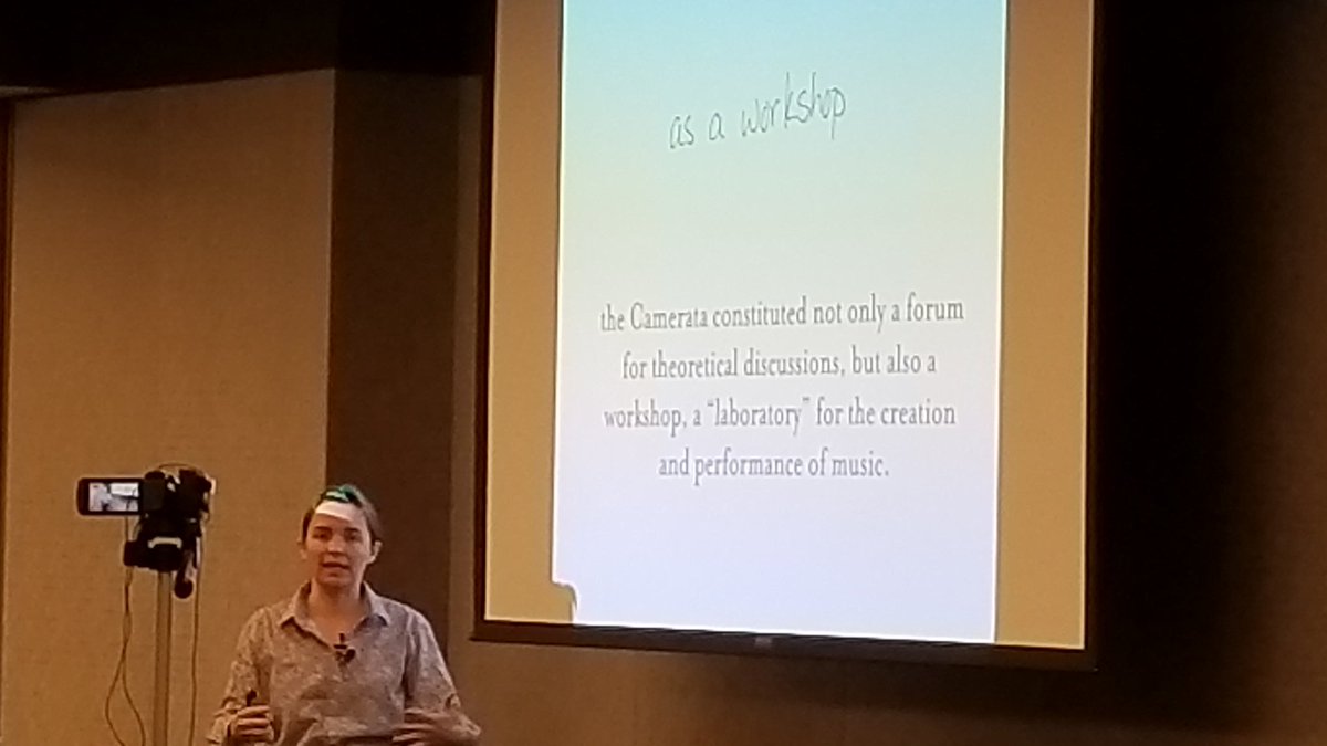 mdclement's tweet image. #MobProgramming2018 keynote today by @jessitron Shared mental models from a history lesson from the Florentine Camerata. Changed music history.