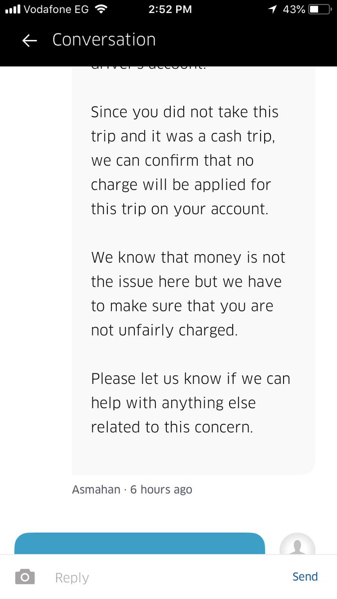 _M_Nasser's tweet photo. @Uber I've met a lot of troubles dealing with @Uber_Egypt customer service, they were dealing totally unprofessionally with such a serious problem https://t.co/OuhT0v6Jr3