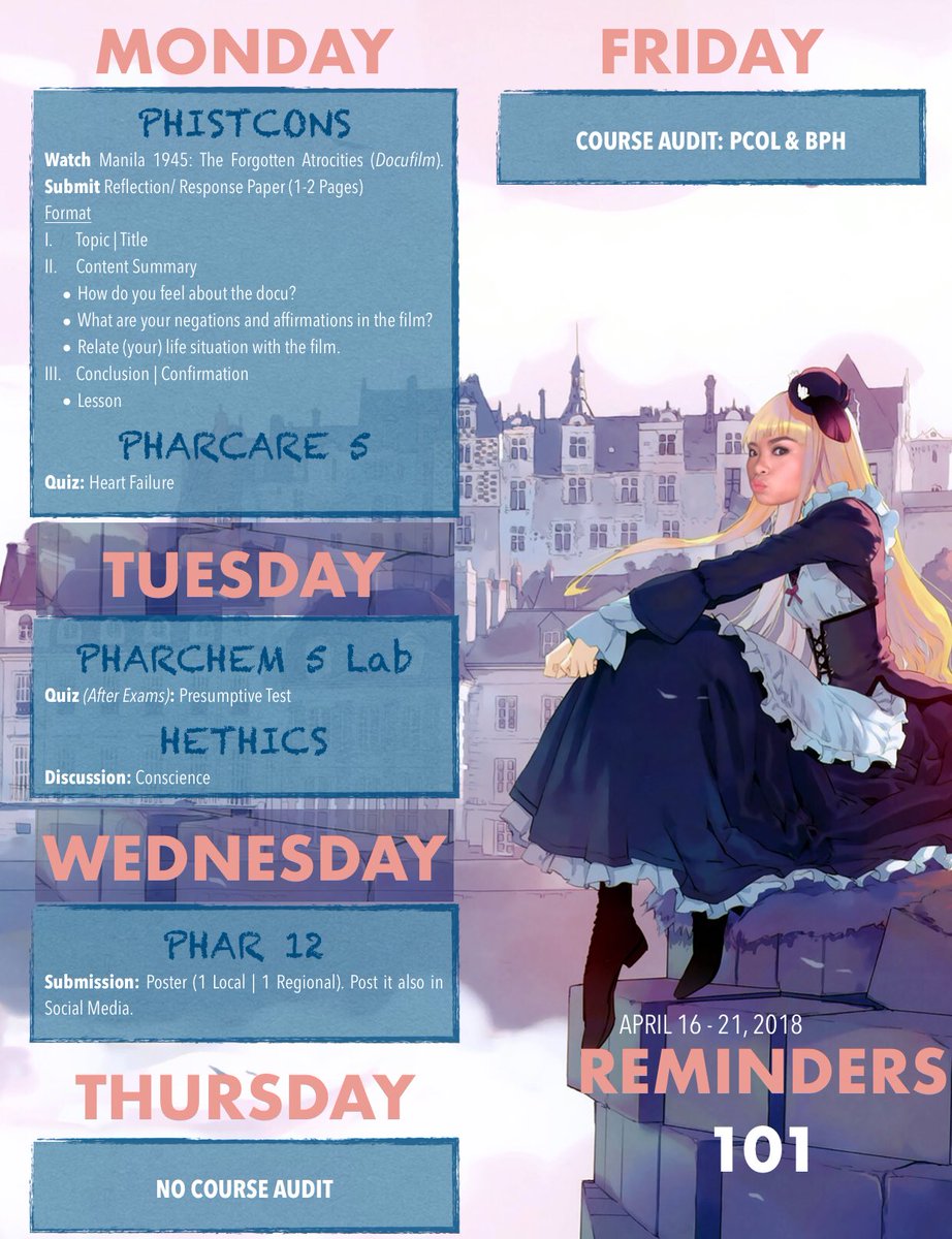 ustbpharmacy's tweet photo. [REMINDERS 🌸] For next week, April 16 to 21! 😘 https://t.co/bYYCUGndUn