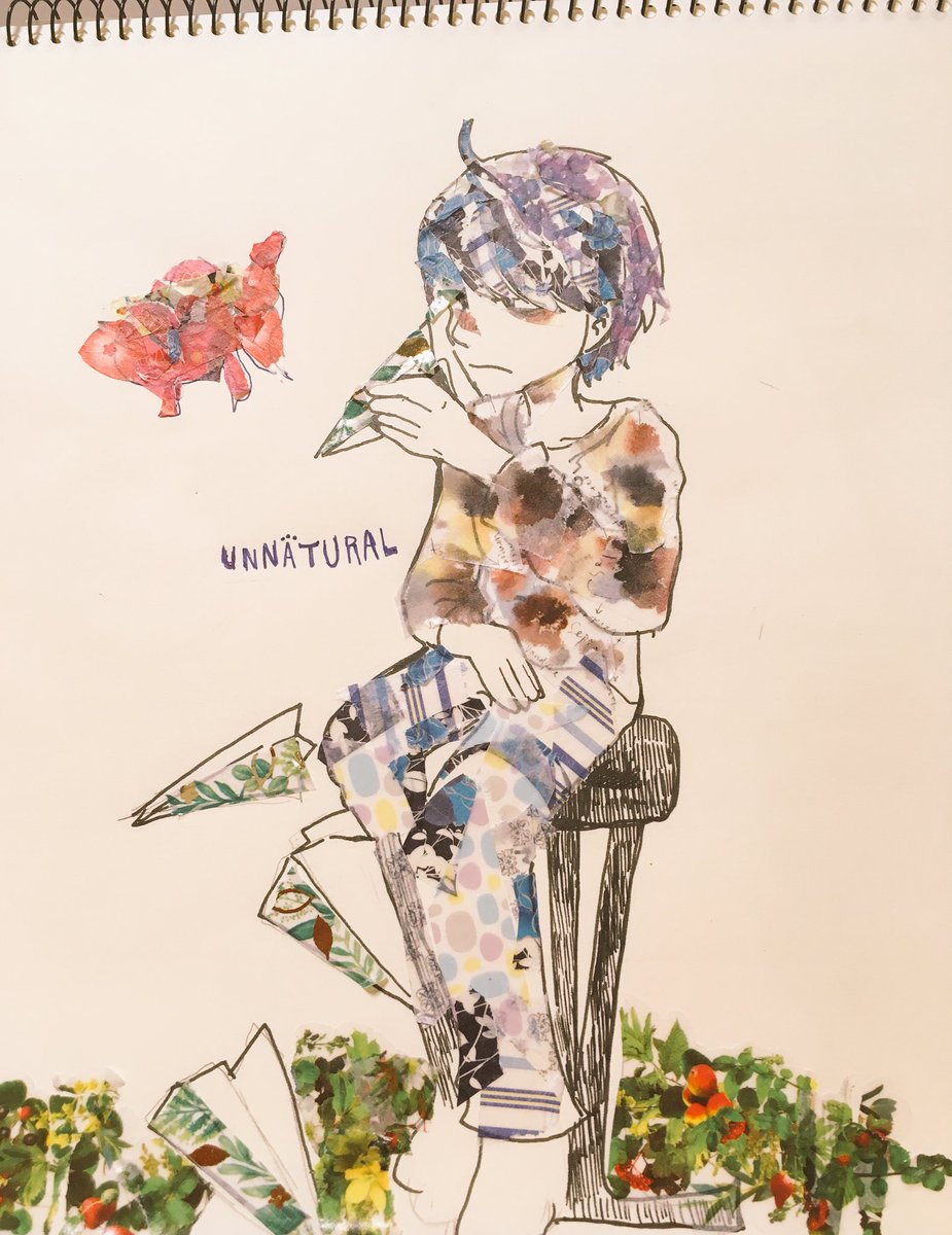 百 En Twitter アンナチュラルイラスト企画 赤い金魚にたどり着けない 中堂系 マステ絵 マスキングアート マスキングテープ アンナチュラル ファンアート