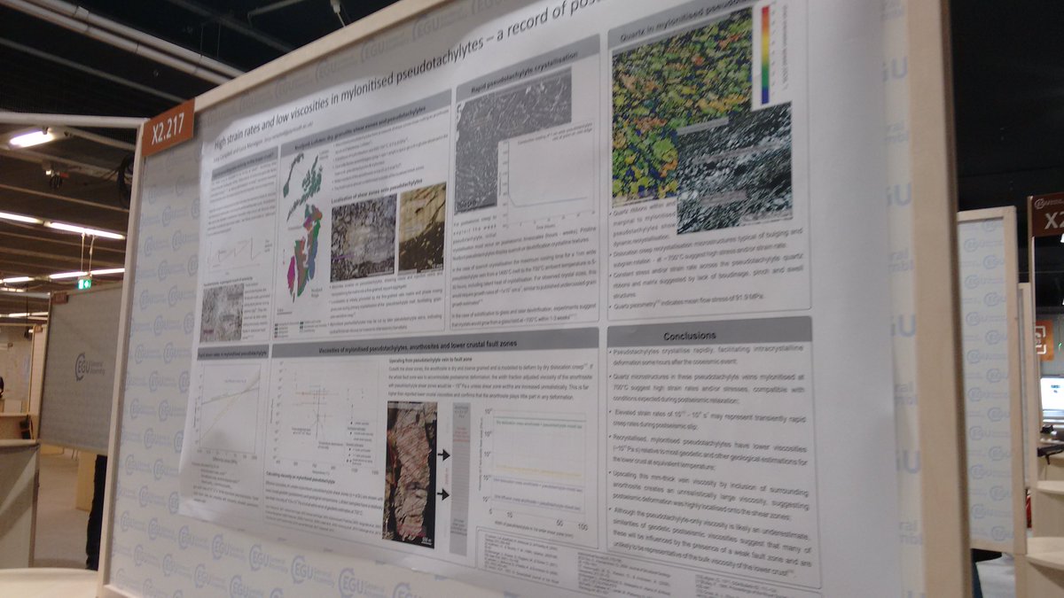 Poster up at EGU! Stand X2.217 . Some nice Lofoten mylonitised pseudotachylyes with rapid strain rates, open for perusal #EGU18