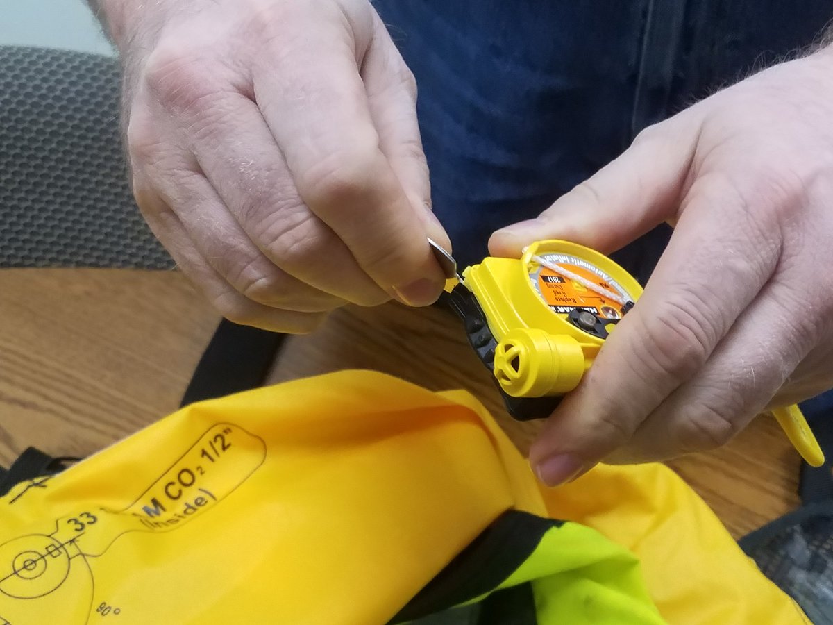 NECFWRU's tweet photo. It was my pleasure! Kevin Pope, AUL. RT @authenticmoi: By my request, an impromptu training on rearming an inflatable personal floatation device. Never a dull day at @NECFWRU #SafetyAlwaysFirst https://t.co/Ve5sVNJiIl