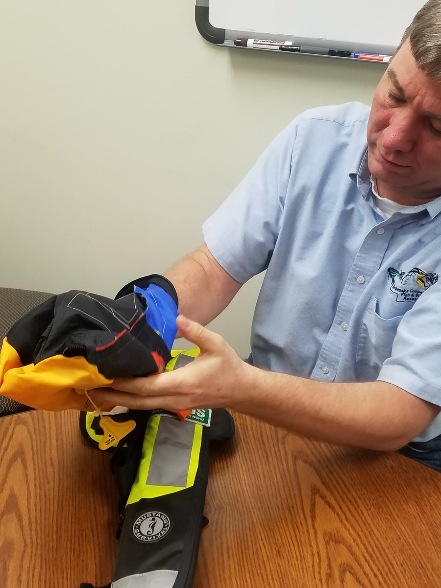 NECFWRU's tweet photo. It was my pleasure! Kevin Pope, AUL. RT @authenticmoi: By my request, an impromptu training on rearming an inflatable personal floatation device. Never a dull day at @NECFWRU #SafetyAlwaysFirst https://t.co/Ve5sVNJiIl